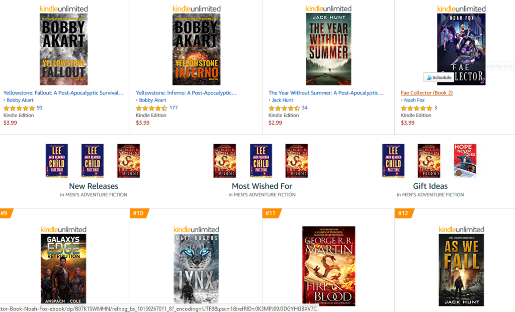 Another screen capture from Amazon's best-sellers in this category. Dramatic images, intense color and contrast.